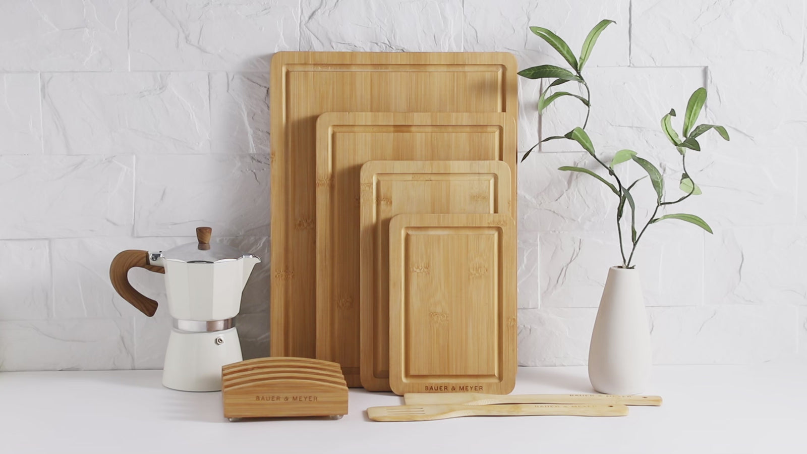 Video van de BAUER & MEYER Snijplankenset Bamboe 8-delig